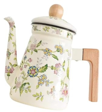 DimyFew Teekanne aus Emaille, Teekessel aus Emaille, Vintage-Design, Wasserkocher aus Emaille, Kaffeekanne