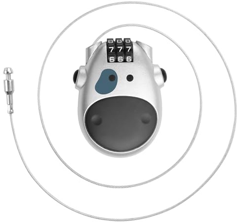 YACSEJAO Retractable 75 CM/2.5 FT Steel Wire Cable Lock, 3 Digit Combination Lock, Silver, Bike, Motorcycle, Luggage, Locker