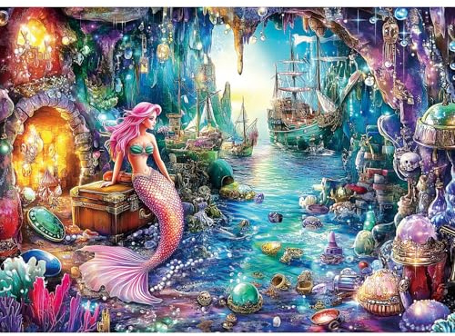 Jigsaw Puzzles for Adults 1000, Puzzles for Adults, Challenging Puzzles, Puzzle Game for The Whole for Women, Gifts for Men, Theme:Mermaid