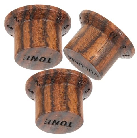 BESPORTBLE 3stücke Holz-gitarrenknöpfe Lautstärkeregler Gitarrenknopf Ersatz Für Potentiometerkappen Gitarrenlautstärkekappen Bassknopf Gitarrenteile