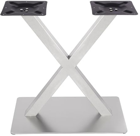 Patas de mesa de comedor, patas de mesa, patas de mesa, patas de mesa de alta resistencia, base de acero inoxidable para mesa de café, mesa de comedor, marco plateado moderno con placas de fijación de