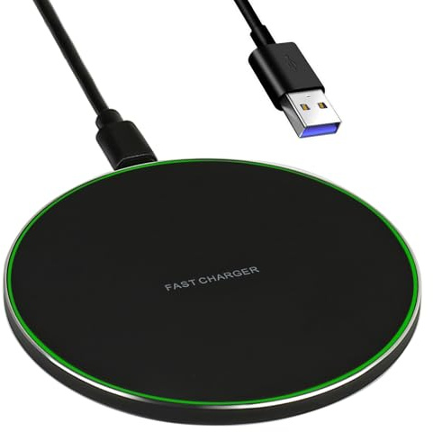 Caricatore Wireless Rapido 20W, Caricabatterie Senza Fili per i-Phone 16/15/14/13/12/11/SE/X/8, Compatibile con Sam-sung Gal-axy S23/S22/S21, Supporto per Qi, Design Sottile e Portatile