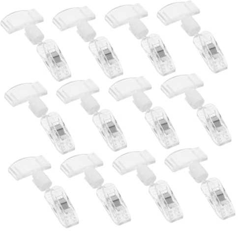 DECOMELODY 16 Stück Teiliges Transparente Preisschildhalter Merchandise Sign Clips Verstellbar Praktischer Namensschild Clip für Regal Warenanzeigen im Supermarkt und Geschäft