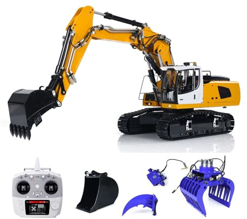 Wheelfun 1/14 946-3 10CH Pelle hydraulique RC Modèle Ripper Métal Grab Bucket Adulte Hobby