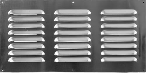YAGEANNL Rejilla de ventilación de aluminio, 600 x 300 mm, cuadrada de metal galvanizado, rejilla de protección contra la intemperie, para pared lateral y techo (600 x 300 mm)
