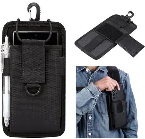 Backpack Shoulder Strap Pouch Phone Holster for iPhone 17/16/15/14/13 Pro Max, Galaxy S25/S24/S23/S22 Ultra, Backpack Strap Pocket Cellphone Belt Holder Men Small Waist Pack for Hiking Camping Travel