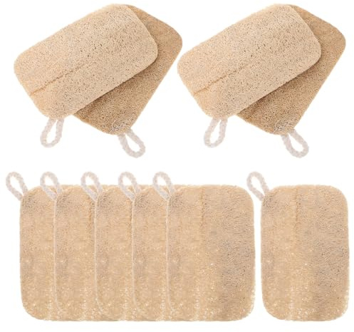 NUOBESTY 30PCS Loofah Dishwashing Sponge Natural Loofah Scouring Pads for Kitchen Dishes Cleaning Luffa Sink Cleaner Scrubber for Home