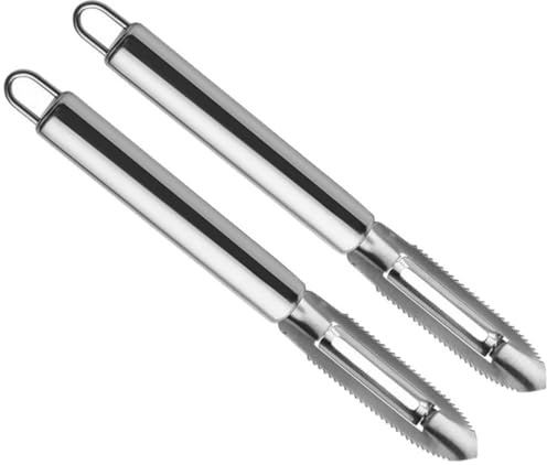 TOYANDONA 2 Unidades Pelador de Frutas y Verduras, Pelador de Zanahorias y Patatas, Acero Inoxidable Cuchilla Pendular para Pelar Manzanas, Pepinos y Zanahorias en Cocina Hogar y Restaurante