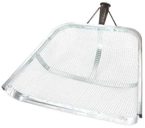 Takingup Pelle de tamisage, Tamis de Sol en Acier Inoxydable pour Le Jardinage Pelle à Sable 17, 5 x 14, 6 Pouces avec Maille 4 mm pour Un filtrage Efficace du Sable, la Terre et des Grains -
