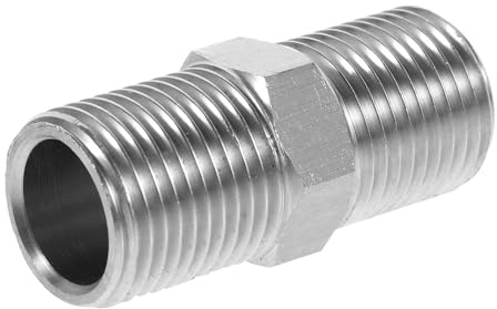 Milisten Raccordo per Tubo Flessibile in Acciaio Inox 1/2 Npt Filettatura Esterna, Connettore Resistente per Impianti Idraulici e Irrigazione, Attacco per Tubi Acqua Camper e Giardino, 50
