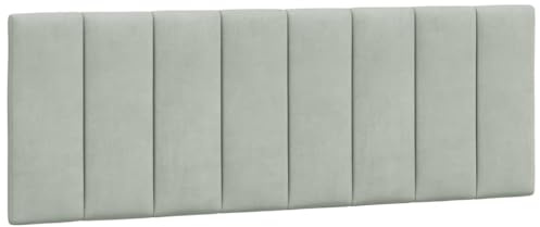 HFXHIJXQ Kopfteil-Kissen Hanko Hellgrau 140 cm Samt wandkissen Bett mit Schaumstoff gepolstert Modernes Design für 140 cm breite Matratzen Schlafzimmer Wohnzimmer Gästezimmer