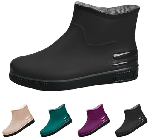 Meaunzyl Stivali Da Pioggia Donna Gomma Stivali Chelsea Da Giardino Corti Antiscivolo Comode Slip on Design Riutilizzabile Per Uso Quotidiano E Outdoor Semplicità Di Indossare Resistenza All’acqua