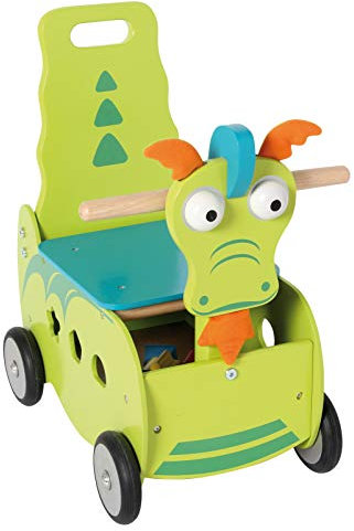 I'm Toy Bartl 111550 Schiebewagen Drache aus Holz, Spitzen Qualität