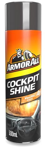 Armor All, Cockpit Shine Car Interior Cleaner 500ml, Vanilla, Cleans and Restores Dashboards and Trims, Anti-Static Formula, Suitable for Plastic, Rubber and Vinyl, Ideal for Car Detailing, Made in UK