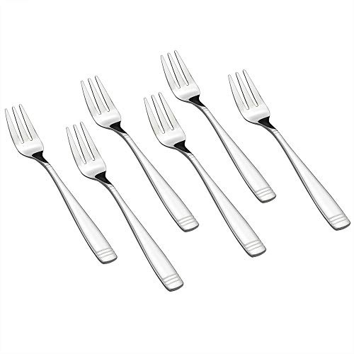 Obston Stainless Steel Appetizer Forks, 3 Tine Dessert Fork, 12 Pieces