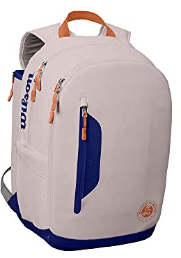 Wilson Roland Garros Premium 9 Tennis Bag, Holds up to 9 Rackets, White/Blue, WR8012601001