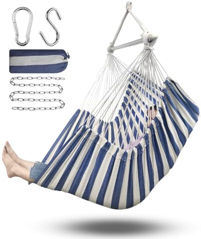 ADVOKAIR Hammock Chair Large 70.9x47.2, 32% Bigger XXL Hanging Swing Chair with 500lbs Capacity, Heavy Duty Steel Spreader Bar, Extra Roomy Comfort for Adult Indoor Outdoor Bedroom Patio
