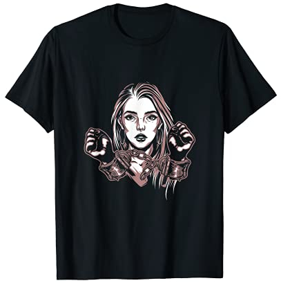 Frau Handschellen Häusliche Gewalt Gleichstellung Feminismus T-Shirt