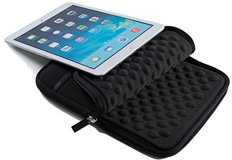 Custodia in neoprene antiurto con cerniera extra tasca per tablet Android da 10,1 Samsung Galaxy Tab A7 10.4 Teclast M40 iPad (2021) 10.2 iPad Air 4 10.9 Microsoft Surface Go 3 10.5 (nero)