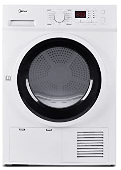 Midea MDG09EH80 Freestanding Heat Pump Dryer, 8kg load, 16 Programmes, Auto-Dry, Anti-Crease, Delay Start, Child Lock, White, Pack 1