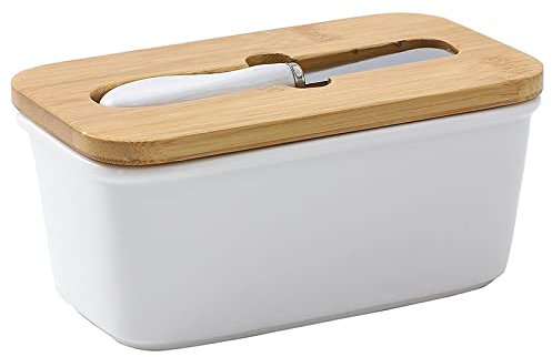 Boîte à beurre isotherme en émail avec couvercle - 500 ml - Style rétro - Multifonction - Avec couvercle
