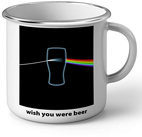 Fabulous Enamel Metal Mug 284ml 284ml Dark Side of The Beer Wish You were Beer