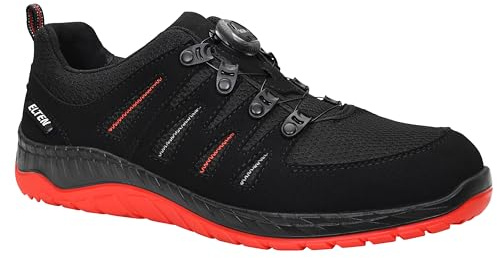 ELTEN Sicherheitsschuhe MADDOX BOA black-red Low ESD S3, Damen und Herren, Textil, Stahlkappe, leicht, sportlich, Schwarz/Rot, Größe: 41