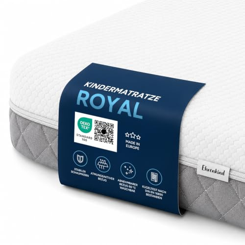 Ehrenkind® Kindermatratze Royal | Baby Matratze 90x180 Standard 100 by Oeko-TEX | Babymatratze 90x180 mit innovativem 3D Mesh und Hygiene Tencel Bezug wasserdicht + luftdurchlässig