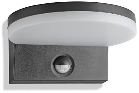 SEBSON® LED Außenleuchte Bewegungsmelder IP65 - Wandleuchte anthrazit 15W 1300lm kaltweiß 5800K - Außenwandleuchte Sensor 9m / 140° - Lampe Außen 230V