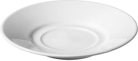 Aro Set piatti per tazze da caffè, 6 pezzi, porcellana, Ø 12,6 cm, 150 ml, bianchi, piattini impilabili, lavabili in lavastoviglie e microonde