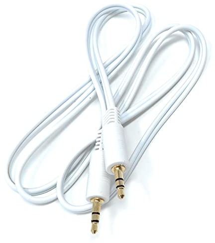 DRUT 1m 3.5mm to 3.5mm Stereo Audio AUX Cable Gold Connectors, Small 3 pin | Jack to Jack Speaker Lead 3.3ft White