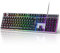OMOTON Kabelgebundene Gaming Tastatur, Vollformatige Tastatur mit Multimedia-Tasten für Windows, 26 Schlüssel ohne Konflikte, Deutsches QWERTZ Layout