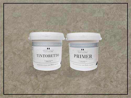Impera Italia Tintoretto - Matt, Venetian Plaster Effect, Wall Paint Bundle. Includes 2kg of Paint and 1L of Primer - Covers 6-8SQM - In Colour TANARO.