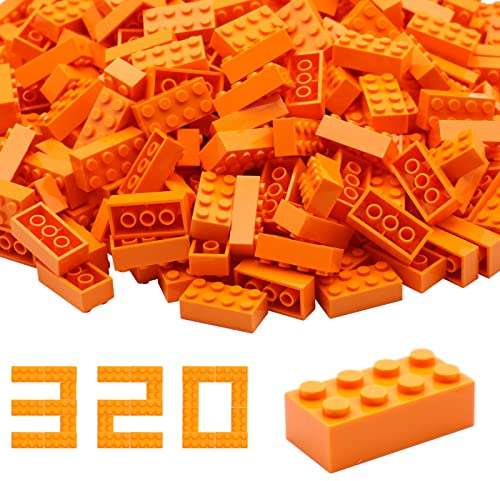 WYSWYG 320 Bausteine Steine, Hochwertig, Kompatibel, Bunt, für Kinder & MOC-Liebhaber-Orange