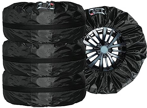 Reifentaschen 1pc ~ 4 stücke 13-20 Zoll wasserdichte Auto Rad Abdeckung Reifen Abdeckungen Sonne Schutz for Auto Auto Camper Einstellbare Auto Reifen Abdeckungen (Color : B 4pcs L 16-20inch)