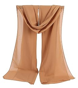 Minicloss Foulard in chiffon, per donna, in morbido chiffon, 180 x 70 cm, grande da donna, musulmano, con sciarpa di alta qualità, traspirante, protezione solare, Colore cammello, 70 cm (B) x 180 cm