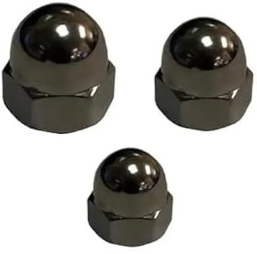 Hutmuttern DIN 1587 Edelstahl Schwarz M3 (50, M 3)