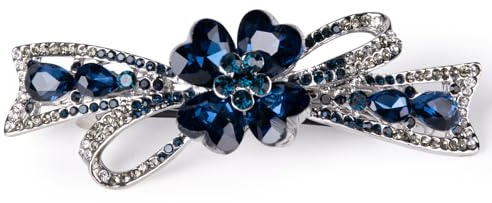 Dalababa Fermaglio per Capelli Donna, 1 Pezzi Mollette per Capelli Strass, Fermacapelli a Fiore Blu, Accessori per Capelli Elegante per Donne e Ragazze