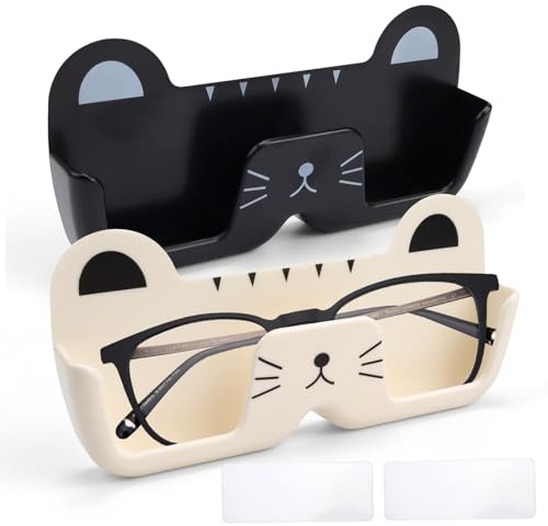 Brillenhalter Wand, MYLERCT 2 Stücke Auto Brillenhalter, Brillenhalter für Auto, Montage Ohne Bohren Niedliches Katzen-Aussehen, für das Aufhängen von Brillen und Sonnenbrillen im Büro- und Wohnzimmer