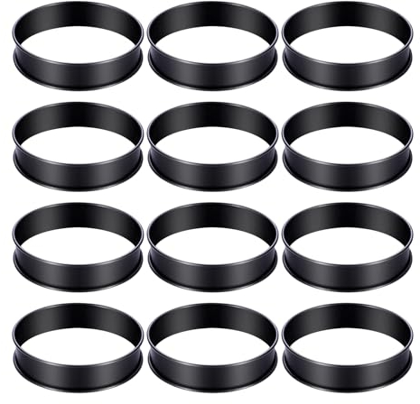 12 moldes profesionales de repostería de acero inoxidable, moldes de cocina de doble anillo enrollado, moldes para pan de pan para inglés