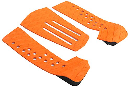 AKLOSIPY 3 Stück e Eva Surf Deck Pad I-Skid Traction Pad für Skimboard Zubehör Surfing Traction Tail Pad Set (ORANGE)
