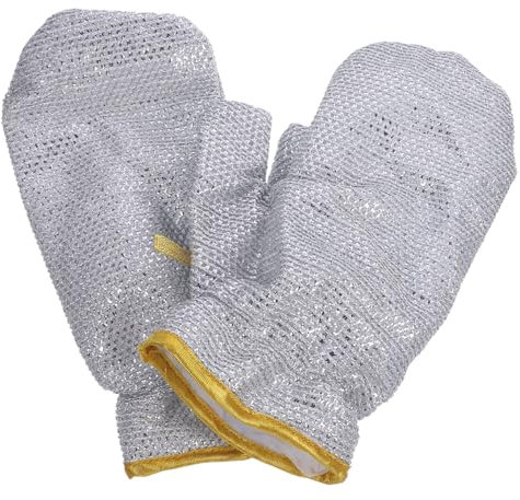 Garneck Silver Wire Cleaning Gloves for Dishwashing and Kitchen Use Thickened Waterproof Heat-resistant Household Gloves for Pot and Plate Washing