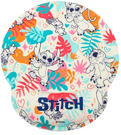 WONDEE Stitch Tapis de Souris Ergonomique Disney avec Design Exclusif Lilo et Stich - Tapis Souris Kawai Repose Poignet Gel Lavable à la Main et antidérapant - Cadeaux Stitch Filles et Femmes