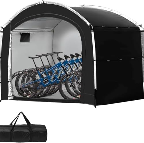 Bike Storage Shed Tent, Outdoor Portable Bicycle Storage Sheds mit 210D Oxford Fabric PU4000 Waterproof für 2/3/4/6/8 Bikes, Bike Covers Shelter für Motorrad, Gartengeräte, Spielzeug, Rasen groß