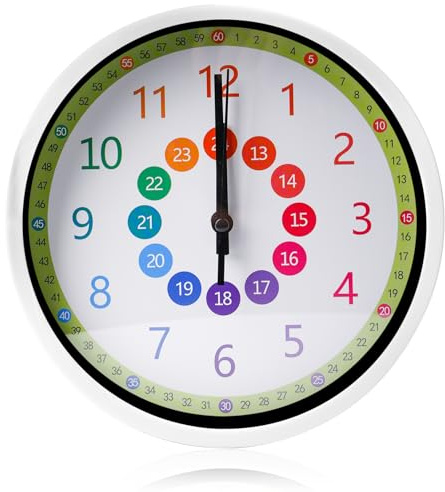 GBKDQQ Kinder Wanduhr ohne Tickgeräusche, 20cm Lernuhr kinderwanduhr, Kinderzimmeruhr für Mädchen und Jungen für Kinderzimmer, Küche, Wohnzimmer, Schlafzimmer, Büro