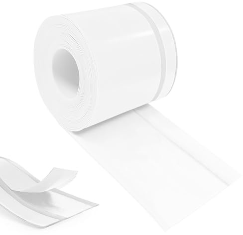 Hengrongshen Golvlist, självhäftande, PVC mjuk sockellist 90 mm x 20 mm x 18 m, flexibla lister, självhäftande, lämplig för kontor, arbetsrum, kök, badrum (vit)