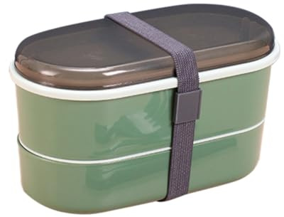 TOGEVAL Fiambrera Doble Capa para Comida con Compartimentos Microondas y Seguro Lonchera Ligera y para Oficina y Colegio Reutilizable y Fácil de Limpiar