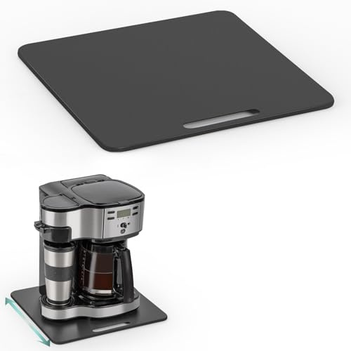 ANBOXIT Metal Appliance Slider, Sliding Tray for Coffee Maker | 360° Effortless Movement,Small Appliance Rolling Tray for Counter, Coffee Pot Slider, Wide - Medium (13D x 14W)