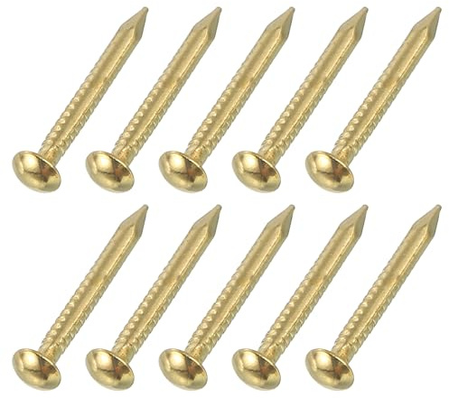 QUARKZMAN 100 Stück Kleine Metallstifte 1.2 x 12mm Messing Rundkopfstifte Gewöhnliche Finishstifte Für Haushalt Holzwerkzeug Bilder Aufhängen DIY Projekte Gold