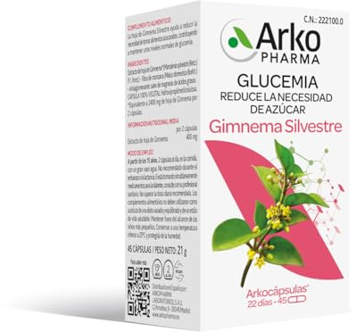 ARKOPHARMA Arkocápsulas Gimnema Silvestre 45 Cápsulas Reduce Azúcar Vegano